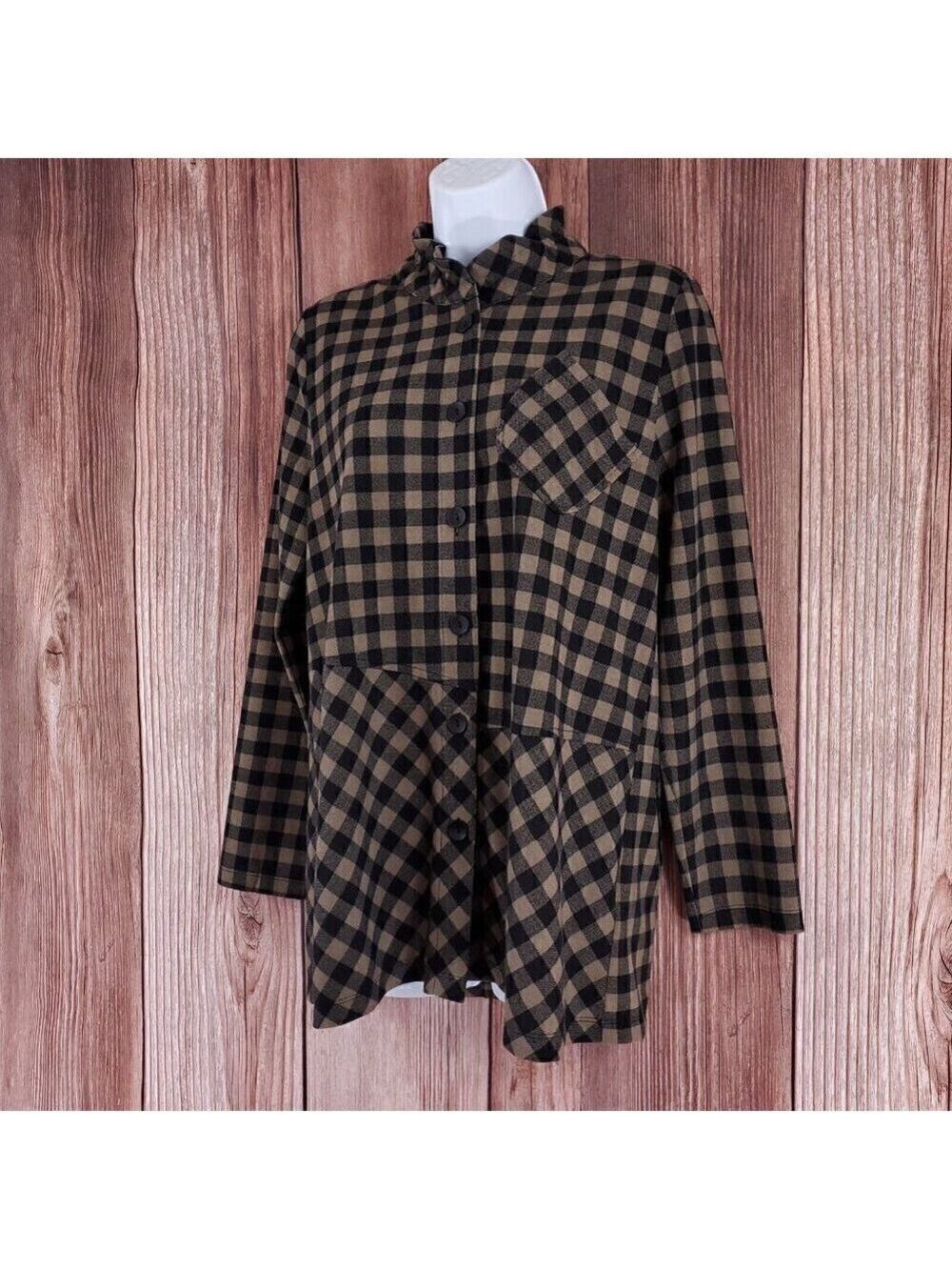 NWT Terra SJ Apparel Womens Size Small Taupe Button Front Shirt Tunic Top $113 - Picture 3 of 13